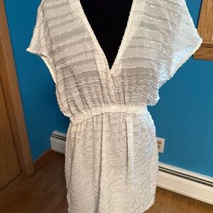 Cupshe White Textured Swim Cover-Up